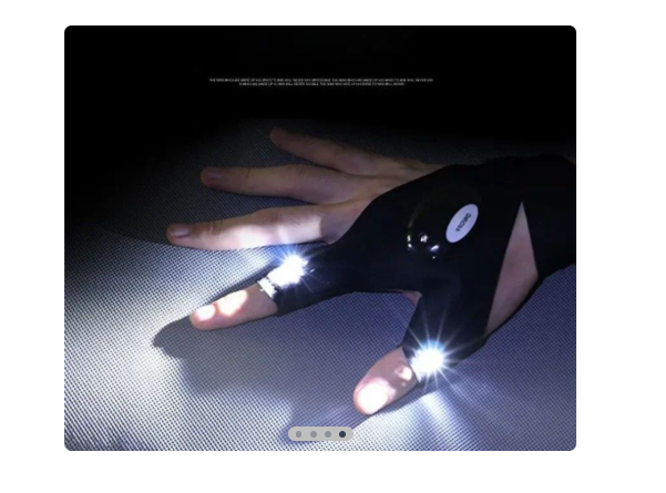 Guante sin dedos con luz nocturna